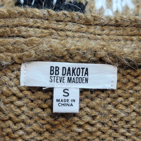 BB Dakota Steve Madden Fair Isle Aztec Button Down Cardigan Sweater Cozy Fall S - Picture 12 of 15